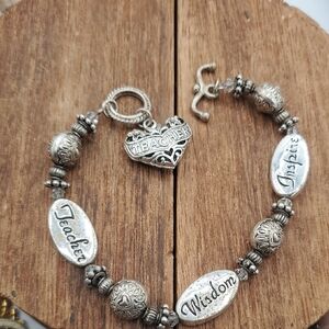Teacher Silver Inspirational Bracelet‎ B3412